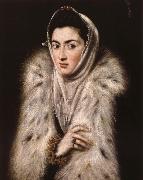 El Greco Lady in a fur wrap USA oil painting artist